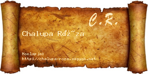 Chalupa Róza névjegykártya